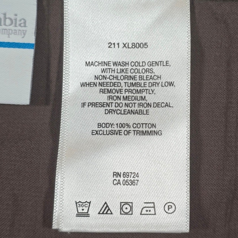 Columbia Ruffle Hem Mini Skirt Womens Large Brown 100% Cotton Drawstring - Picture 5 of 6